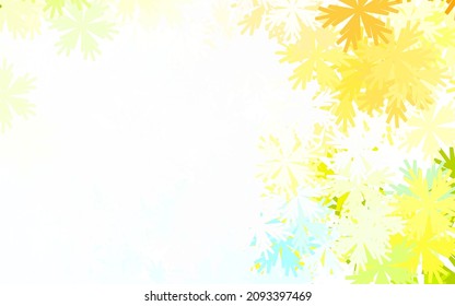 Light Blue, Yellow vector natural backdrop with flowers. Colorful illustration with flowers in doodle style. The best design for your business.