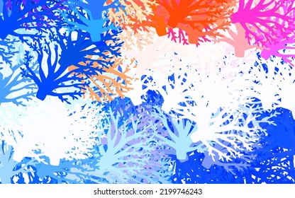 Azul claro, Rastreo natural vector amarillo con hojas, ramas. Nueva ilustración de color con hojas y ramas. Diseño pintado a mano para la web, folletos.