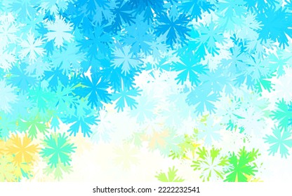 Hellblau, gelbe Vektorgrafik-Naturmuster mit Blumen. Skizzenhafte Doodle-Blumen auf weißem Hintergrund. Neue Vorlage für Ihr Markenbuch.