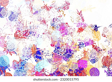 Light Blue, Yellow vector natural artwork with trees, branches. Colorful illustration in doodle style with trees. New design for your business.