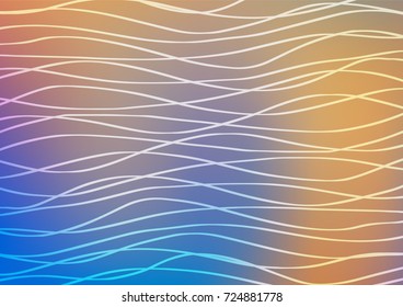 Light Blue, Yellow vector natural elegant background. Colorful abstract illustration with lines in Asian style. The best blurred design for your business.