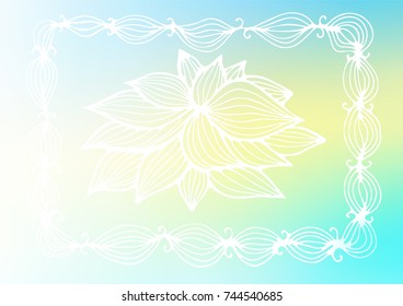 Light Blue, Yellow vector natural elegant texture. Creative illustration in blurred style with doodles and Zen tangles. The pattern can be used for coloring books and pages for kids.