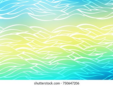 Light Blue, Yellow vector natural abstract pattern. Glitter abstract illustration with doodles and Zen tangles. The pattern can be used for wallpapers and coloring books.