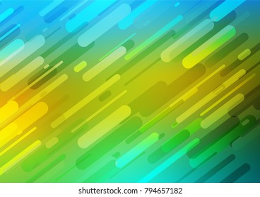 Light Blue, Yellow vector natural abstract template. Colorful abstract illustration with lines in Asian style. Hand painted design for web, wrapping, wallpaper.