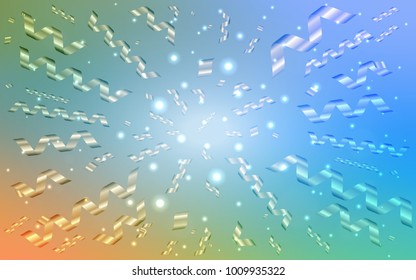 Light Blue, Yellow vector pattern with christmas ribbons. Beautiful colored illustration with ribbon in celebration style. The pattern can be used for birthday gifts, congratulations.