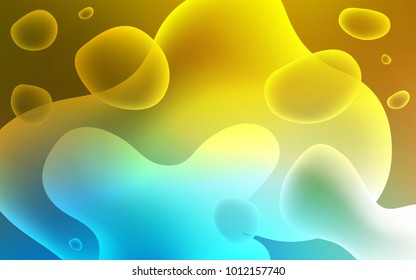 Light Blue, Yellow vector pattern with lava shapes. Creative illustration in halftone memphis style with gradient. The elegant pattern for brand book.