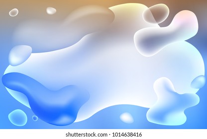 Light Blue, Yellow vector pattern with lava shapes. Blurred geometric sample with gradient bubbles.  Memphis design for your web site.