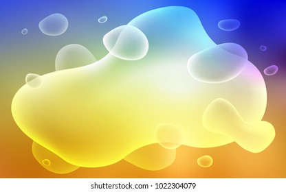 Light Blue, Yellow vector pattern with liquid shapes. A vague circumflex abstract illustration with gradient. New composition for your brand book.