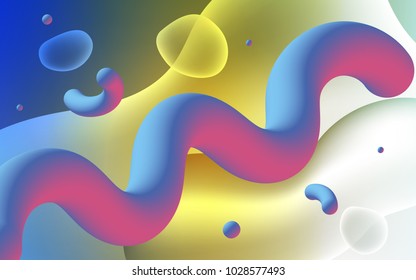 Light Blue, Yellow vector pattern with bent ribbons. Blurred geometric sample with gradient bubbles.  The template for cell phone backgrounds.