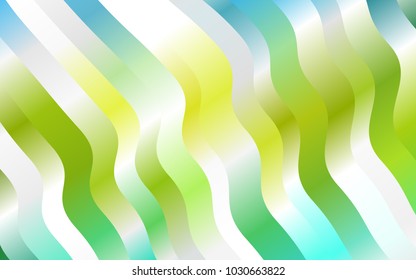 Light Blue, Yellow vector pattern with liquid shapes. Modern gradient abstract illustration with bandy lines. The best blurred design for your business.