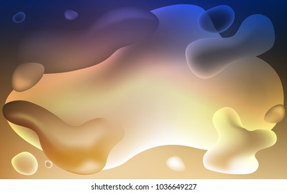 Light Blue, Yellow vector pattern with lines, ovals. Glitter abstract illustration with wry lines. The best blurred design for your business.
