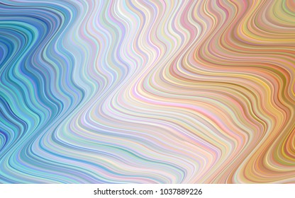 Light Blue, Yellow vector pattern with bent lines. Colorful abstract illustration with gradient lines. Marble design for your web site.