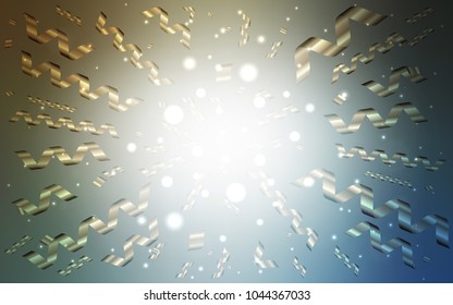 Light Blue, Yellow vector pattern with christmas ribbons. Beautiful colored illustration with ribbon in celebration style. The template can be used as a background for postcards.