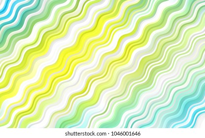 Light Blue, Yellow vector pattern with lines, ovals. Colorful illustration in abstract marble style with gradient. The template for cell phone backgrounds.