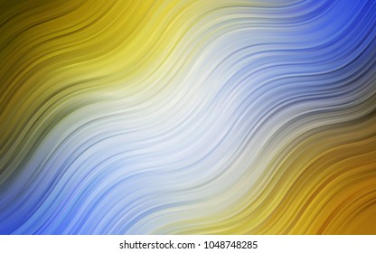 Light Blue, Yellow vector pattern with bent ribbons. Glitter abstract illustration with wry lines. A new texture for your  ad, booklets, leaflets.