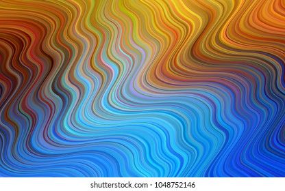 Light Blue, Yellow vector pattern with liquid shapes. Creative illustration in halftone memphis style with gradient. Textured wave pattern for backgrounds.