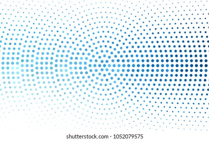 Light Blue, Yellow vector pattern with colored spheres. Geometric sample of repeating circles on white background in halftone style.
