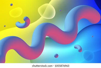 Light Blue, Yellow vector pattern with bubble shapes. Geometric illustration in memphis style with gradient.  A completely new memphis design for your business.