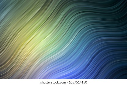 Light Blue, Yellow vector pattern with bent ribbons. Shining crooked illustration in marble style. Marble style for your business design.