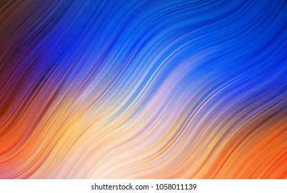 Light Blue, Yellow vector pattern with lava shapes. Shining crooked illustration in marble style. Marble design for your web site.