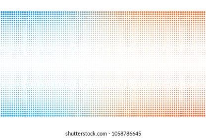 Light Blue, Yellow vector pattern with colored spheres. Geometric sample of repeating circles on white background in halftone style.