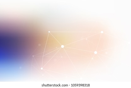 Light Blue, Yellow vector pattern with spheres, triangles. Modern abstract colorful illustration with spheres and lines. New design for ad, poster, banner of your website.
