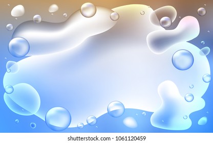 Light Blue, Yellow vector pattern with liquid shapes. Geometric illustration in memphis style with gradient.  The elegant pattern for brand book.