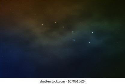 Light Blue, Yellow vector pattern with night sky stars. Blurred decorative design in simple style with galaxy stars. Pattern for astrology websites.