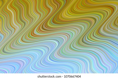 Light Blue, Yellow vector pattern with bent lines. Shining illustration, which consist of blurred lines, circles. Marble design for your web site.