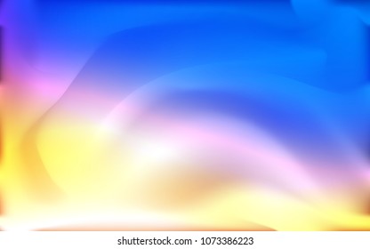 Light Blue, Yellow vector pattern with lines, ovals. A vague circumflex abstract illustration with gradient. The template for cell phone backgrounds.