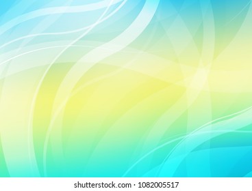 Light Blue, Yellow vector pattern with curved circles. An elegant bright illustration with gradient. A completely new marble design for your business.