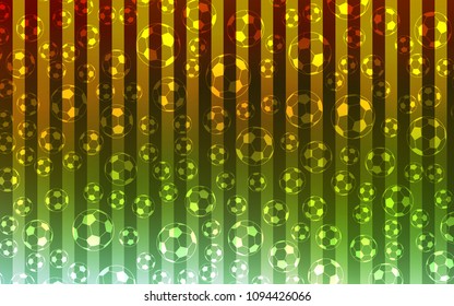 Light Blue, Yellow vector pattern with football balls. Colored illustration with balls on a gradiental backdrop. Pattern for ads of football championship 2018.