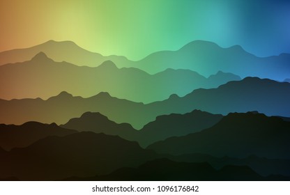 Light Blue, Yellow vector pattern with lamp shapes. Modern gradient abstract illustration with bandy lines. Mountain style for your business design.