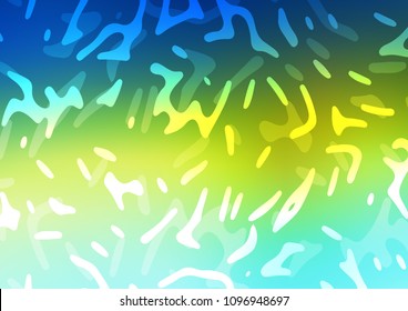Light Blue, Yellow vector pattern with liquid shapes. Creative geometric illustration in marble style with gradient. The template for cell phone backgrounds.