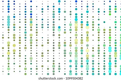 Light Blue, Yellow vector  pattern with spheres. Glitter abstract illustration with blurred drops of rain. Pattern can be used as texture of water, rain drops.