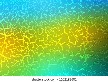 Light Blue, Yellow vector pattern with bent lines. Geometric illustration in marble style with gradient.  The template for cell phone backgrounds.