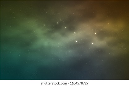 Light Blue, Yellow vector pattern with night sky stars. Glitter abstract illustration with colorful cosmic stars. Pattern for astronomy websites.