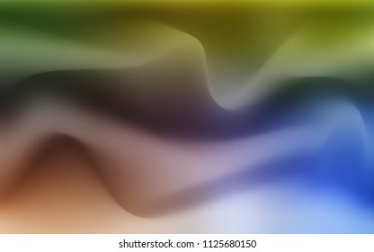 Light Blue, Yellow vector pattern with curved circles. Geometric illustration in marble style with gradient.  Marble design for your web site.