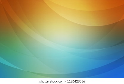 Light Blue, Yellow vector pattern with curved circles. Geometric illustration in marble style with gradient.  The elegant pattern for brand book.