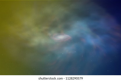 Light Blue, Yellow vector pattern with night sky stars. Space stars on blurred abstract background with gradient. Smart design for your business advert.