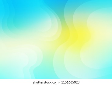 Light Blue, Yellow vector pattern with curved circles. Shining crooked illustration in marble style. The template for cell phone backgrounds.