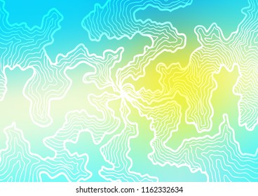 Light Blue, Yellow vector pattern with lava shapes. Shining illustration, which consist of blurred lines, circles. A completely new template for your business design.