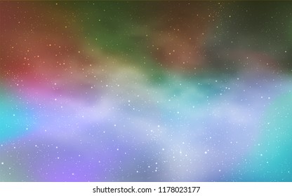 Light Blue, Yellow vector pattern with night sky stars. Shining illustration with sky stars on abstract template. Pattern for futuristic ad, booklets.