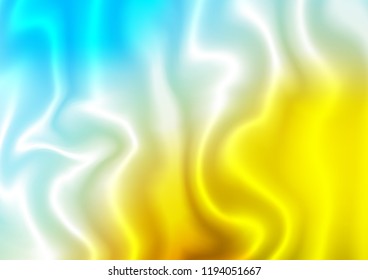 Light Blue, Yellow vector pattern with bent ribbons. A completely new color illustration in marble style. Marble style for your business design.