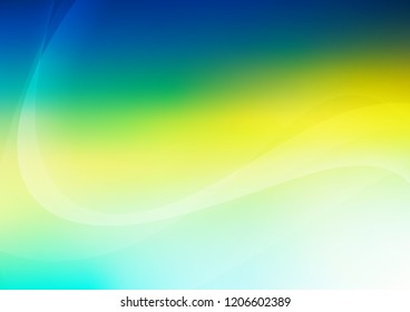 Light Blue, Yellow vector pattern with lamp shapes. Blurred geometric sample with gradient bubbles.  Textured wave pattern for backgrounds.