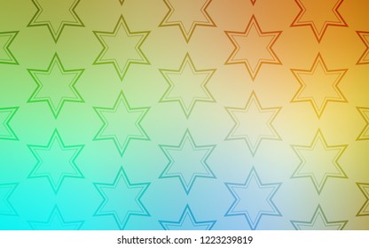 Light Blue, Yellow vector pattern with christmas stars. Stars on blurred abstract background with gradient. Pattern for websites, landing pages.