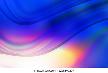 Light Blue, Yellow vector pattern with bent ribbons. Creative illustration in halftone marble style with gradient. A new texture for your  ad, booklets, leaflets.