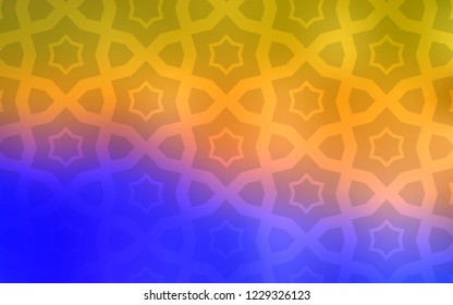 Light Blue, Yellow vector pattern with christmas stars. Shining colored illustration with stars. Pattern for wrapping gifts.