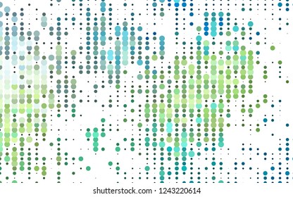 Light Blue, Yellow vector pattern with spheres. Glitter abstract illustration with blurred drops of rain. Pattern for ads, booklets.