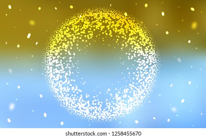 Light Blue, Yellow vector pattern with spheres. Blurred decorative design in abstract style with bubbles. Pattern for futuristic ad, booklets.